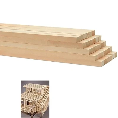 Image of TSKDKIT 30 Pcs Wood Square Dowel Rods Basswood Sticks Whittling Unfinished Model Pieces for Craft DIY(25 x 0.5 0.5cm)