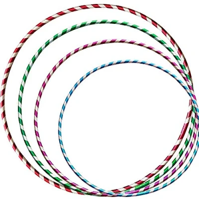 Image of Porter and Lambert Premium Quality Adults Kids Stripy Multicolor Small Large Hula Hoops Sporting Good Fitness Rainbow Color (Pack Of 2, Small)