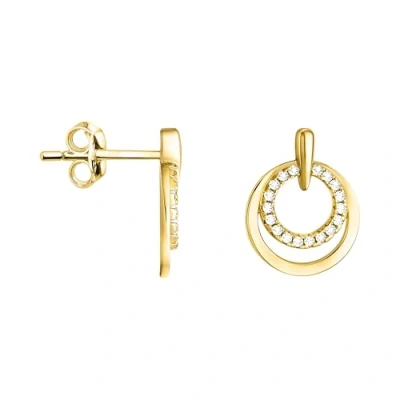 Image of SOFIA MILANI Women&#039;s Earrings 925 Silver Gold Plated Circle Stud Earring E1679