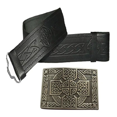 Image of Leather Kilt Belt and Buckle Many Sizes Designs to choose from