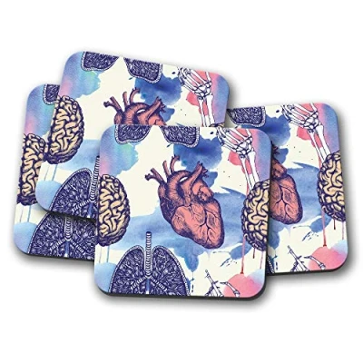 Image of 4 Set Medical Coaster Science Biology Doctor Nurse Student #8770
