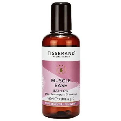 Image of Tisserand Aromatherapy Muscle Ease Bath Oil Ginger, Lemongrass, Rosemary 100% Pure Essential Blend 100ml