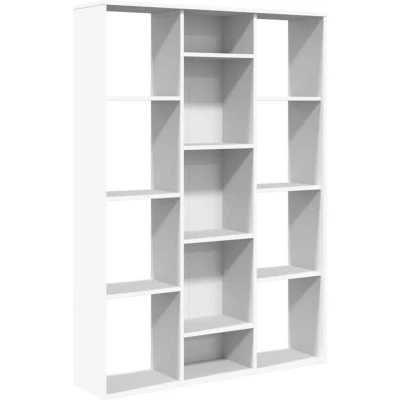 Image of vidaXL Room Divider/Book Cabinet White 100x24x140 cm Engineered Wood