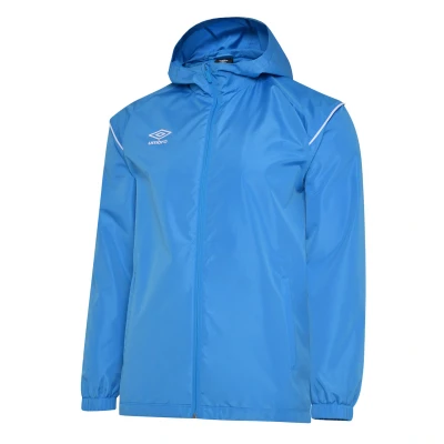 Image of Umbro Boys Childrens/Kids Hooded Waterproof Jacket (Ibiza Blue/Brilliant White) Multicolour Size 11 12Y