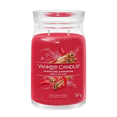Image of Yankee Candle Signature Scented Sparkling Cinnamon Large Jar with Double Wicks Soy Wax Blend Long Burning Perfect Gifts for Women