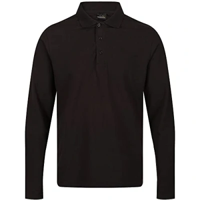Image of Regatta Professional Mens Pro 65/35 Classic Long Sleeve Polo Shirt Perfect for Workwear or Casual Black