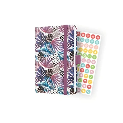 Image of SIGEL J4354 Jolie Weekly planner 2024, Violet Jungle Fever, 9,5 x 15 cm, hardcover, 174 pages, purple, Berry, Blue