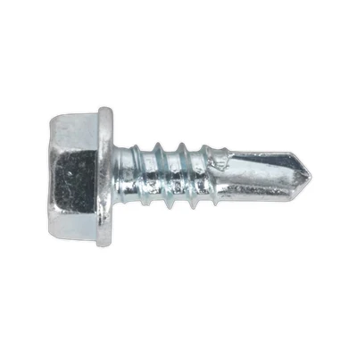 Image of Sealey Self Drilling Screw 4.2 x 13mm Hex Head Zinc Pack of 100