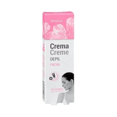 Image of Deliplus facial depilatory cream sensitive skin 20 ml. with post depilation gel 10