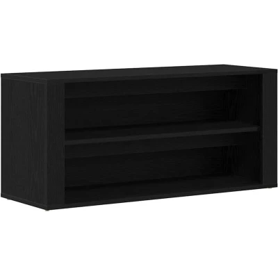 Image of vidaXL Shoe Bench Black Oak 100x35x45 cm Engineered Wood