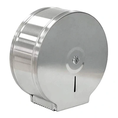 Image of Jumbo Toilet Roll Dispenser Paper Tissue Holder Brushed Stainless Steel Finish