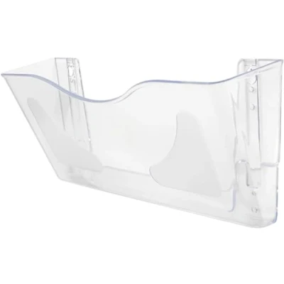 Image of Deflecto Literature Wall Pocket Stackable Landscape Oversized W413xH178mm Crystal Ref DE74301