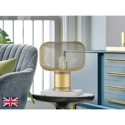 Image of Osiris Globe Table Lamp Gold Paint E27