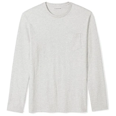 Image of Amazon Essentials Men&#039;s Slim Fit Long Sleeve T Shirt, Light Grey Heather, L