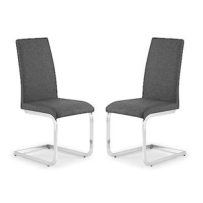 Image of Julian Bowen Set Of 2 Roma Cantilever Chairs, Grey