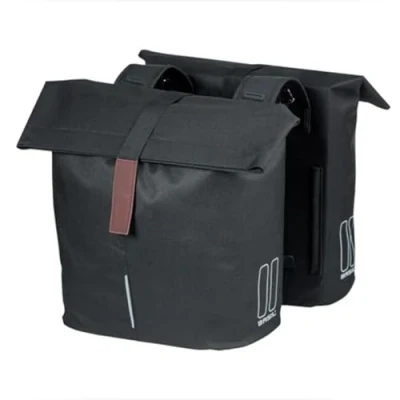 Image of Basil Double Bicycle Bag City Black 28 32 Litres