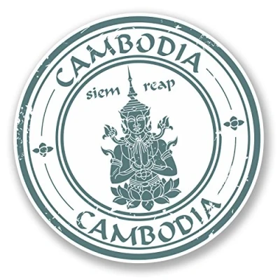 Image of 2 x 10cm Cambodia Vinyl Sticker Decal Car Bike Laptop Travel Luggage Tag #5853 (10cm 10cm)