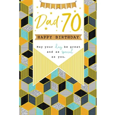 Image of For A Special Dad 70 70th Today Bunting Happy Birthday Card Lovely Verse
