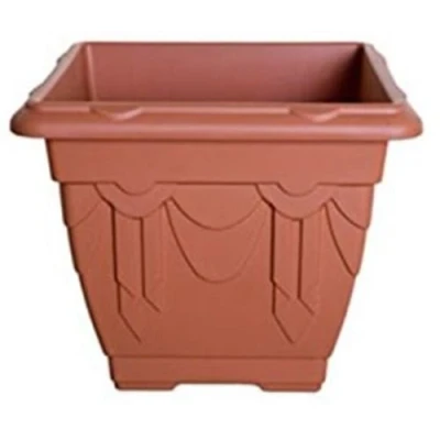 Image of RCC Venetian Square Planter 22cm Plant Pot Terracotta Flower
