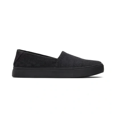 Image of TOMS Women&#039;s Kameron Slip On Sneaker, Black/Black Two Tone Slub, 7.5 UK