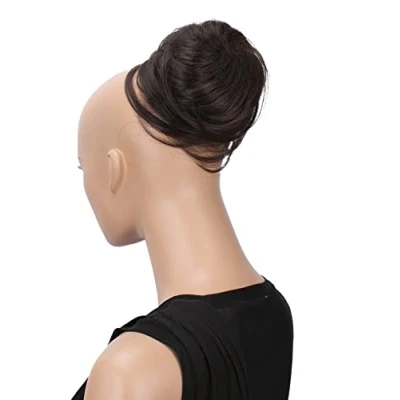 Image of CAISHA Bun Hairpiece Ponytail Hepburn Scrunchie Updo Dark Brown Mix DC5