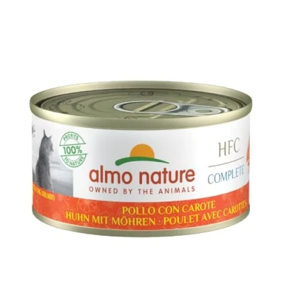 Image of Almo Nature HFC Cat Wet Food Complete with Chicken &amp; Carrot (Pack of 24 x 70g Tins)