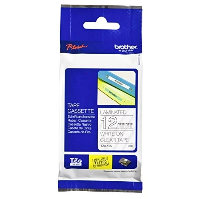 Image of Brother TZe 135 Self adhesive white on clear Roll (1.2 cm x 8 m) 1 cassette(s) laminated tape for PT D210, D600, H110, P Touch 1880, D200, D450, E110, E550, E800, P900