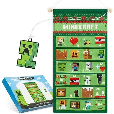 Image of Minecraft Advent Calendar 2023 Christmas Countdown for Kids Wall Hanger Only NO GIFTS INCLUDED Create Your Own Gaming
