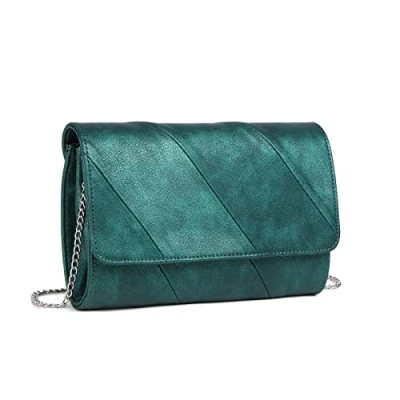 Image of Miss Lulu Women&#039;s Clutches Evening Bag Clutch Bags for Women Handbag with Shining Sequins Detachable Silver Chain Party Prom Bridal Wedding Green