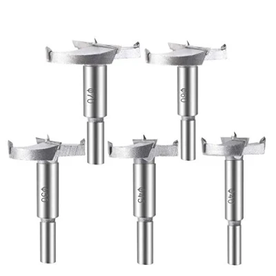 Image of ASNOMY 5PCS Large Size Forstner Drill Bit Boring Hole Saw Set, 40/45/50/60/70mm Tungsten Steel Hinge Cutter Tool Kits for Wood Plastic Plywood