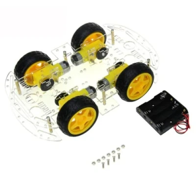 Image of Fasizi Smart Motor Robot Car Battery Box Chassis Kit Speed Encoder For Arduino Four rounds