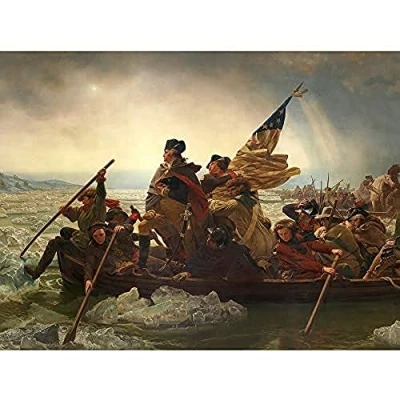 Image of Artery8 Leutze Washington Crossing The Delaware Painting Art Print Canvas Premium Wall Decor Poster Mural