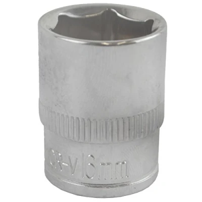 Image of 16mm 3/8&quot; Drive Shallow Metric Socket Single Hex / 6 Sided Bergen
