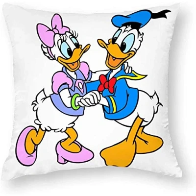 Image of Giftme Donald Duck Couple Cushion Cover for Bedroom/Sofa Car Chair Decor, 40 Cm X Satin Cover, Throw Pillow Cover.