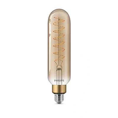 Image of Philips LED Giant Gold Dimmable Tubular Light Bulb [E27 Edison Screw] 6.5W 40W Equivalent, Flame 2000K.