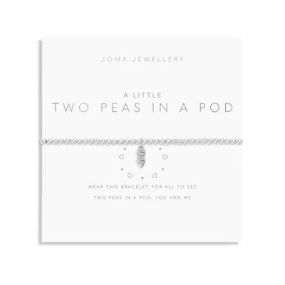 Image of Joma Jewellery A LITTLE TWO PEAS IN POD Silver Plated 17.5cm stretch Bracelet