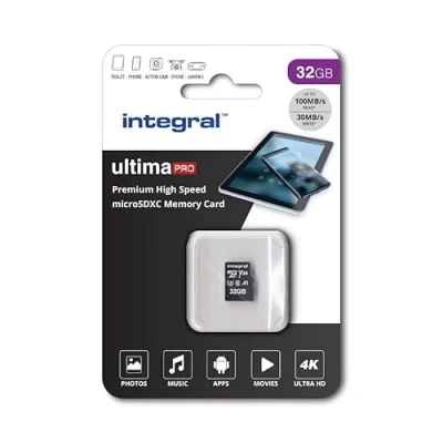 Image of 32GB Micro SD Card 4K Ultra HD Video Premium High Speed Memory Microsdhc Up To 100MB/S V30 UHS I U3 A1 C10, by Integral