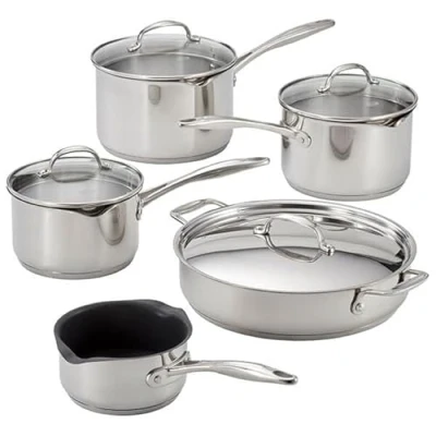 Image of Stellar 7000 Profile 5 Piece Draining Saucepan Set