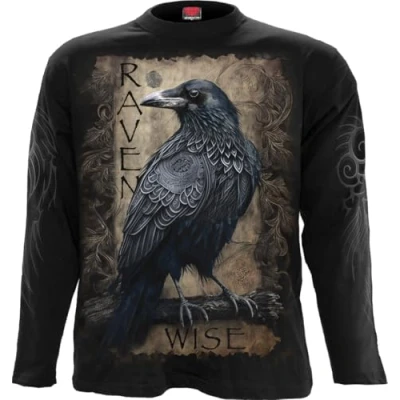 Image of Spiral Raven Wise Longsleeve T Shirt Black L