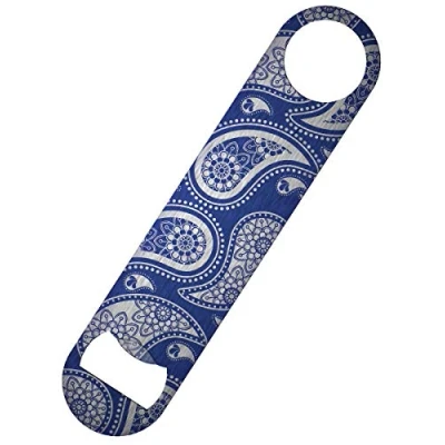 Image of Blue Paisley Bar Blade Bottle Opener 18 x 4cm