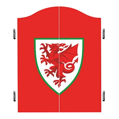 Image of Darts Corner Officially Licensed Wales FA Dartboard Cabinet C1 Solid Red Crest (CAB101)