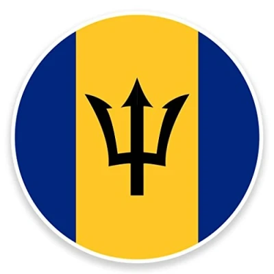 Image of 2 x 10cm/100mm Barbados Flag Window Cling Sticker Car Van Campervan Glass #9144