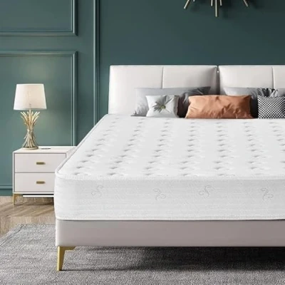 Image of Good Nite Double Mattress 8 Inch Pocket Sprung Memory Foam 4FT6 with Breathable and Luxurious Jersey Knitted Fabric Medium Firm Bed Fire Resistant 135x190cm