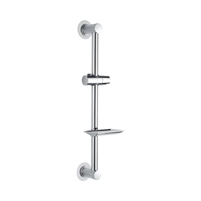 Image of Ibergrif M20802 1 Shower Riser Rail, Nail Free Slide Bar with Head Holder and Soap Dish, Adjustable Height Bracket for Bathroom,Silver