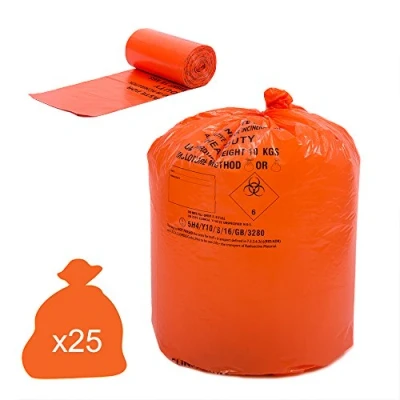 Image of Hpc Heavy Duty orange Clinical Waste Bags 90 L 25