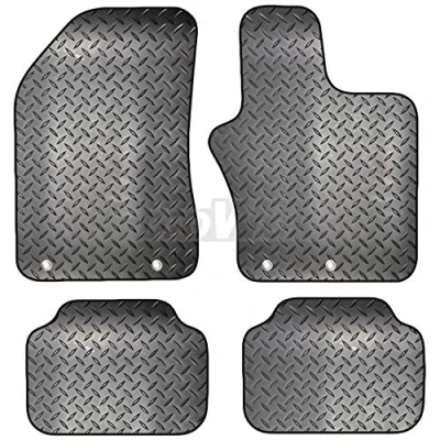 Image of Carsio Rubber 4 Piece Car Mat Set For Jeep Renegade 2015+ Onwards with [4 Clips] Tailored Fit Floor Complete Accessory Black Custom Fitted All Weather &amp; Heavy Duty, Anti Slip Backing