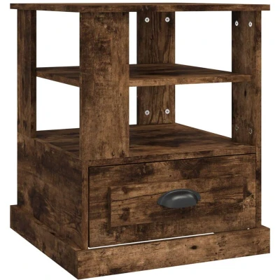 Image of vidaXL Side Table Smoked Oak 50x50x60 cm Engineered Wood