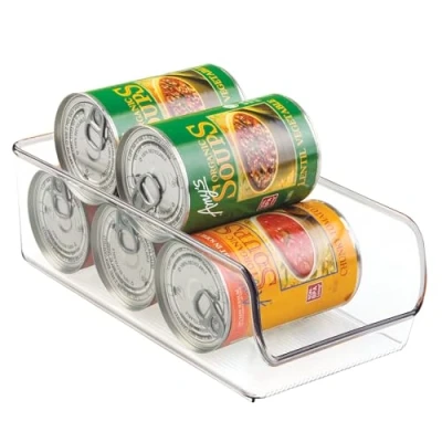 Image of InterDesign Cupboard Storage Box, Medium Size Plastic Kitchen Organiser for Fridge and Pantry, Bin Food, Drinks Condiments, Clear