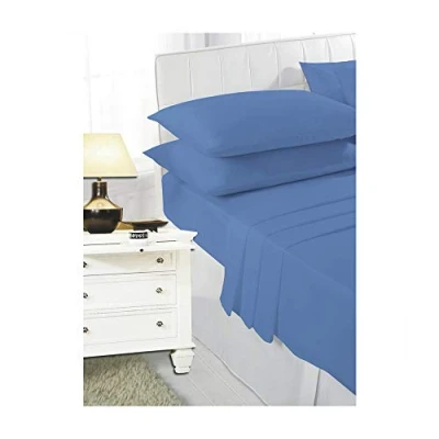 Image of Poly Cotton Bunk Bed Fitted Sheets Children Polycotton 75 Cm x 190 Small Size Bedding 9.5&#039;&#039; Deep, Mid Blue