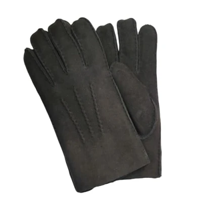 Image of Infinity Leather Mens Black Luxury Sheepskin Suede Gloves